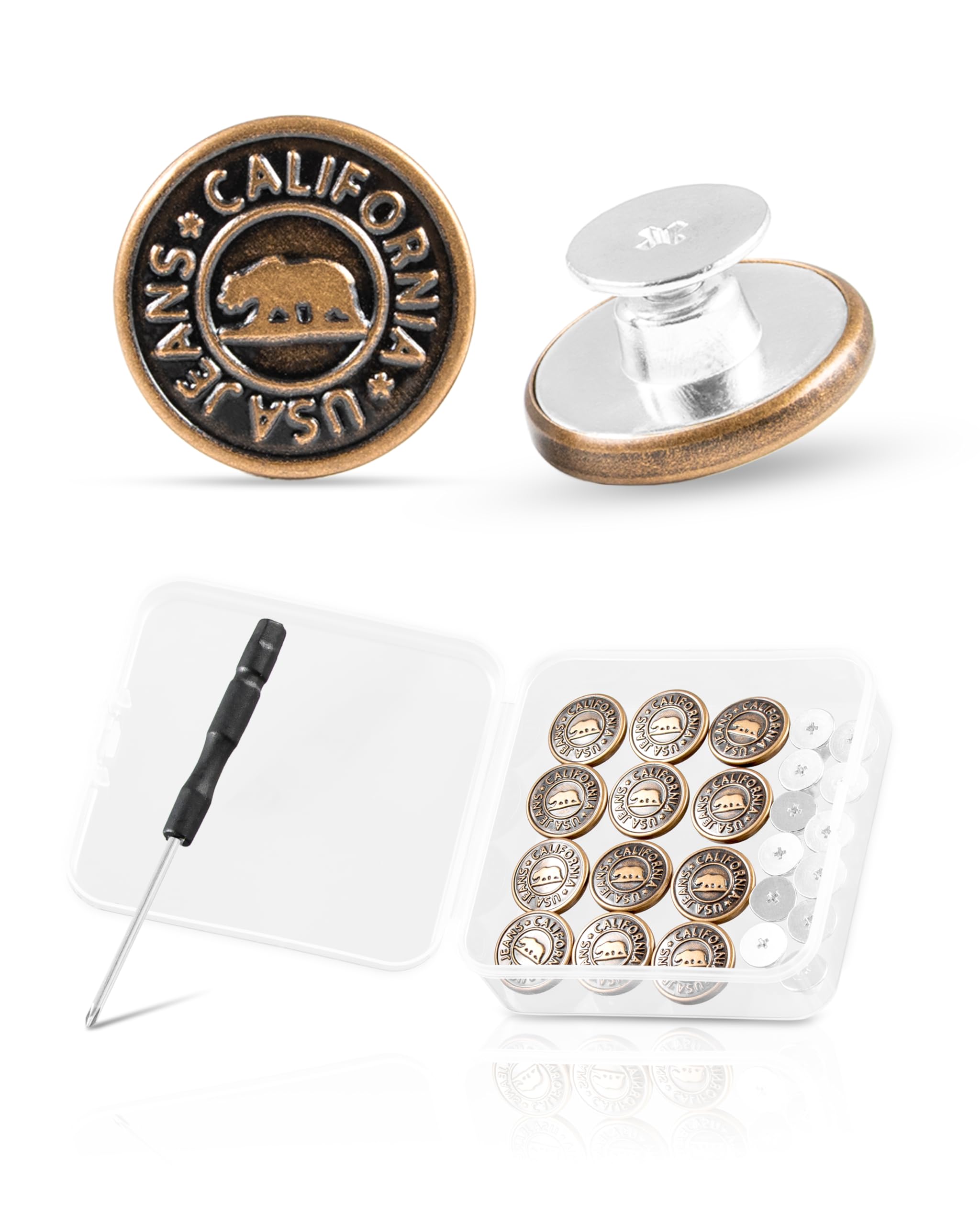 Amazon.com: ZEFFFKA Jeans Buttons 5/8 inch 12 Metal Replacement
